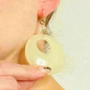 Vintage bone colored hoops